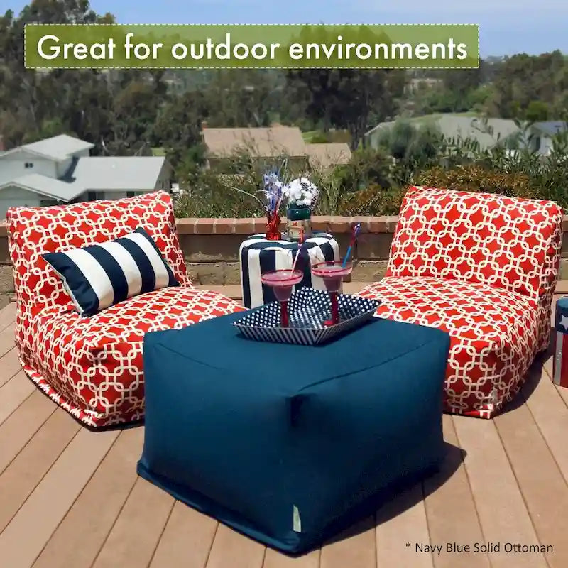 Indoor Outdoor Ottoman Pouf 27 in L x 27 in W x 17 in H