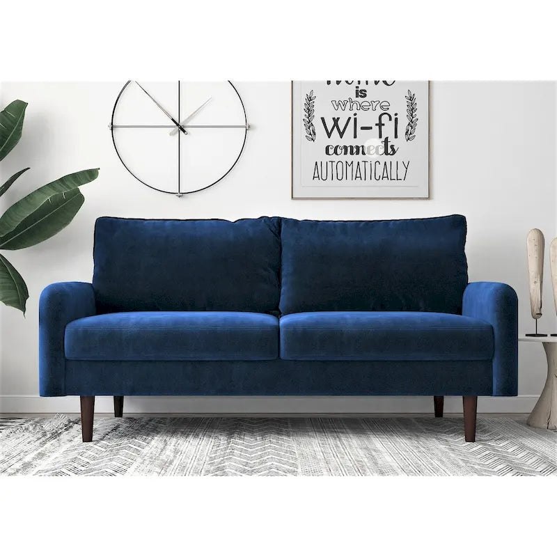 Tapered-Leg Velvet Sofa