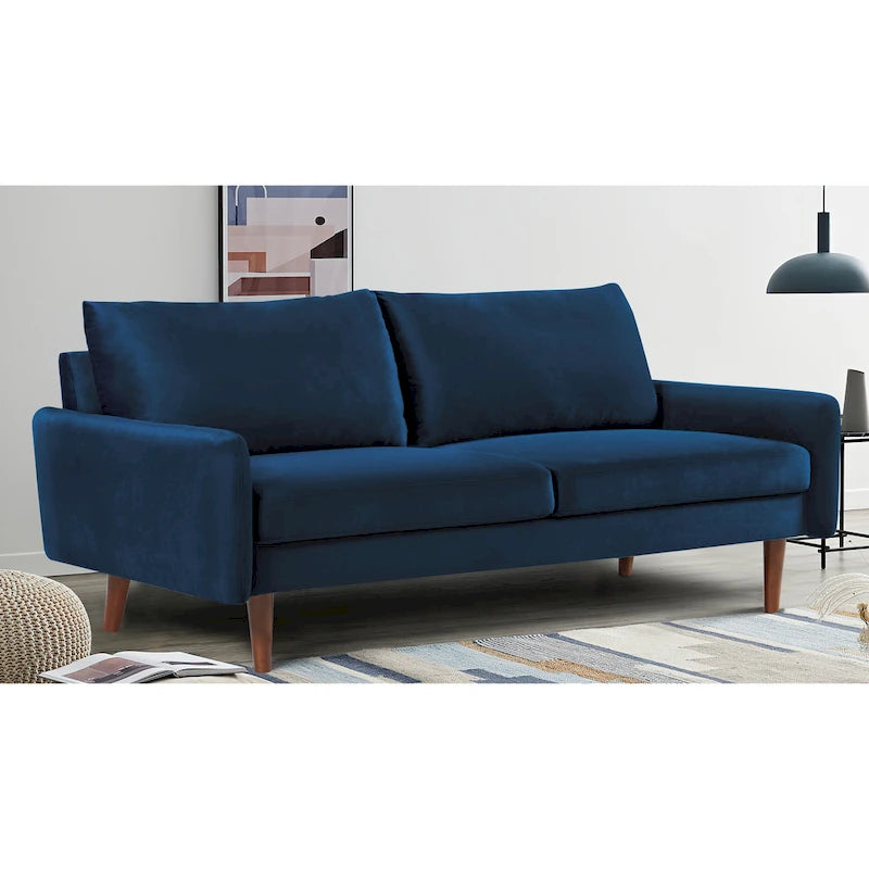 Tapered-Leg Velvet Sofa