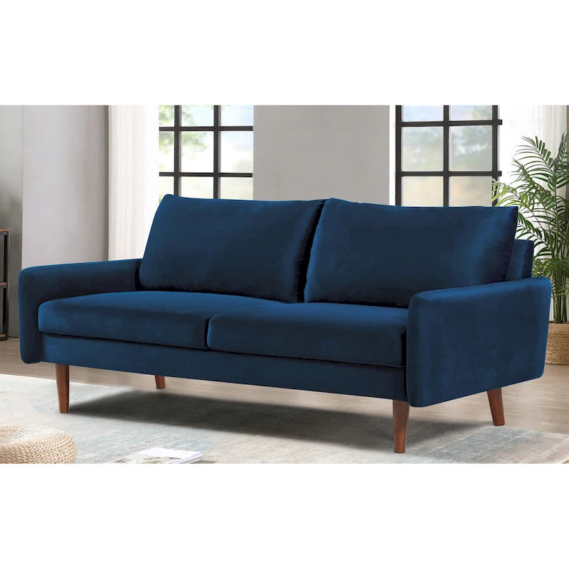 Tapered-Leg Velvet Sofa