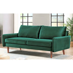 Baršunasta sofa s nogama suženog oblika