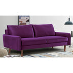 Baršunasta sofa s nogama suženog oblika