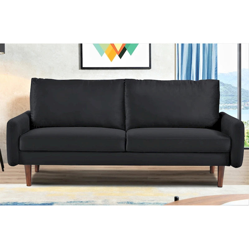 Tapered-Leg Velvet Sofa