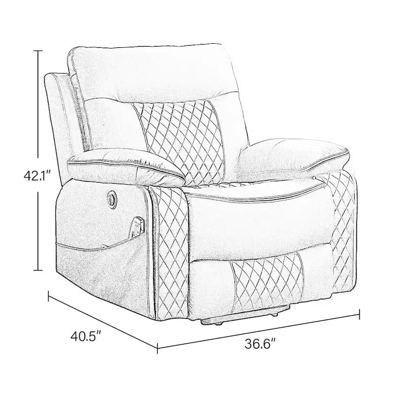 Modern Leather Power Reclining Heated Massage Chair
