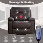 Modern Leather Power Reclining Heated Massage Chair