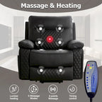 Modern Leather Power Reclining Heated Massage Chair