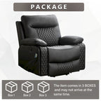 Modern Leather Power Reclining Heated Massage Chair