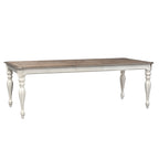 Antique White Weathered Bark 7 Piece Leg Table