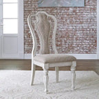 Antique White Weathered Bark 7 Piece Leg Table