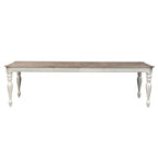 Antique White Weathered Bark 7 Piece Leg Table