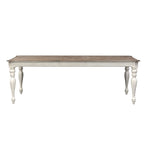 Antique White Weathered Bark 7 Piece Leg Table