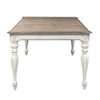 Antique White Weathered Bark 7 Piece Leg Table