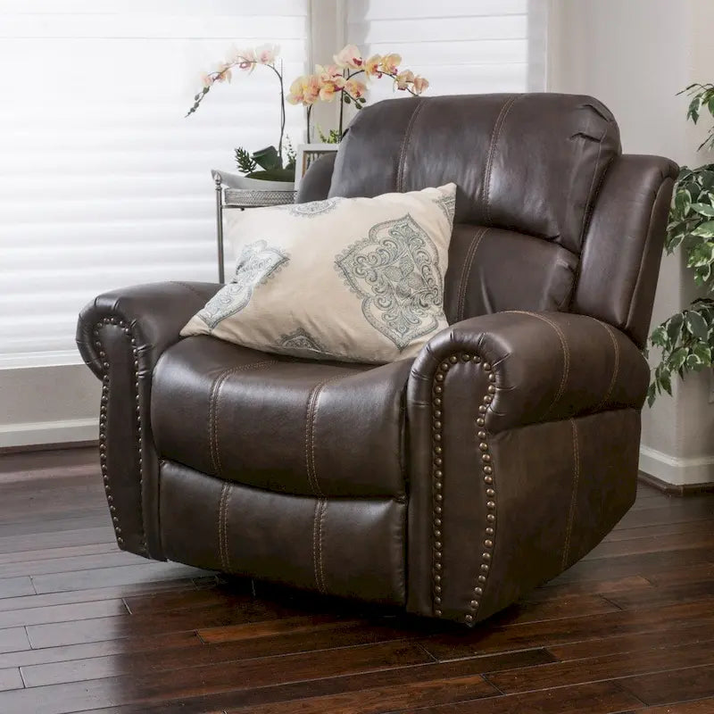 Bonded Leather Glider Recliner