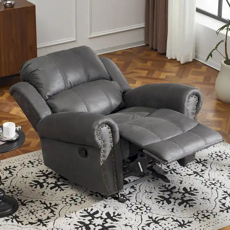 Bonded Leather Glider Recliner