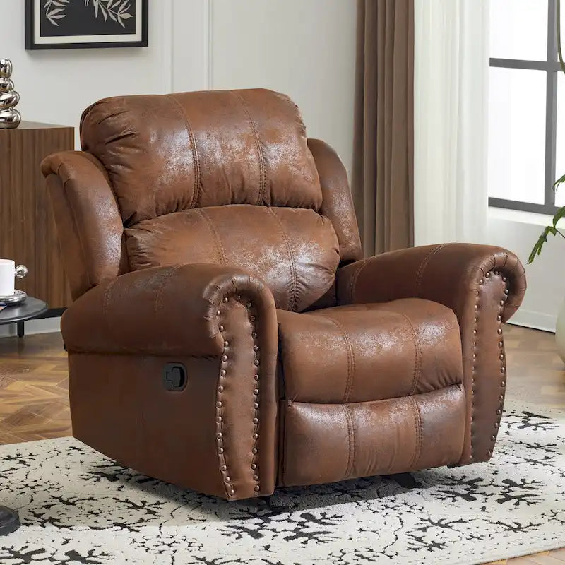Bonded Leather Glider Recliner