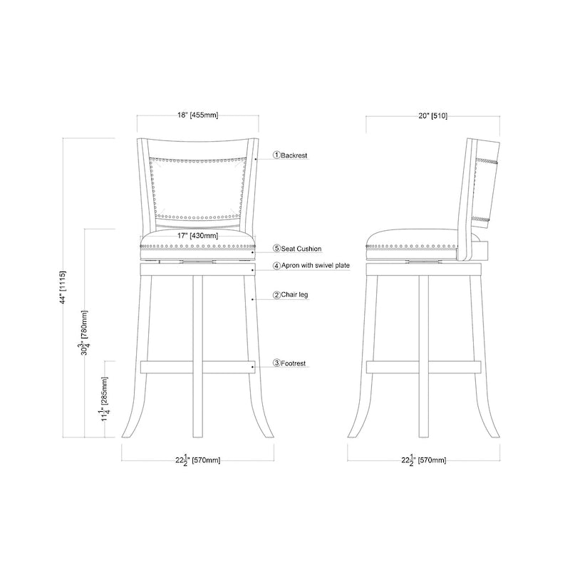 Bar Height Swivel Bar Stool