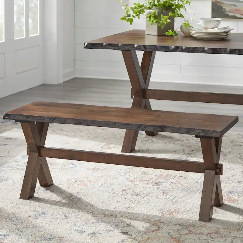 Live Edge Solid Wood Bench