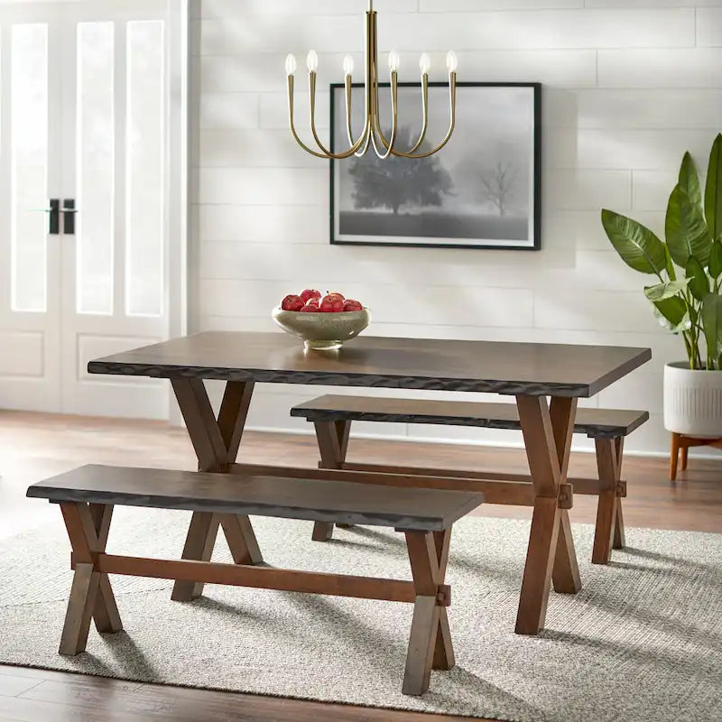 Live Edge Solid Wood Bench