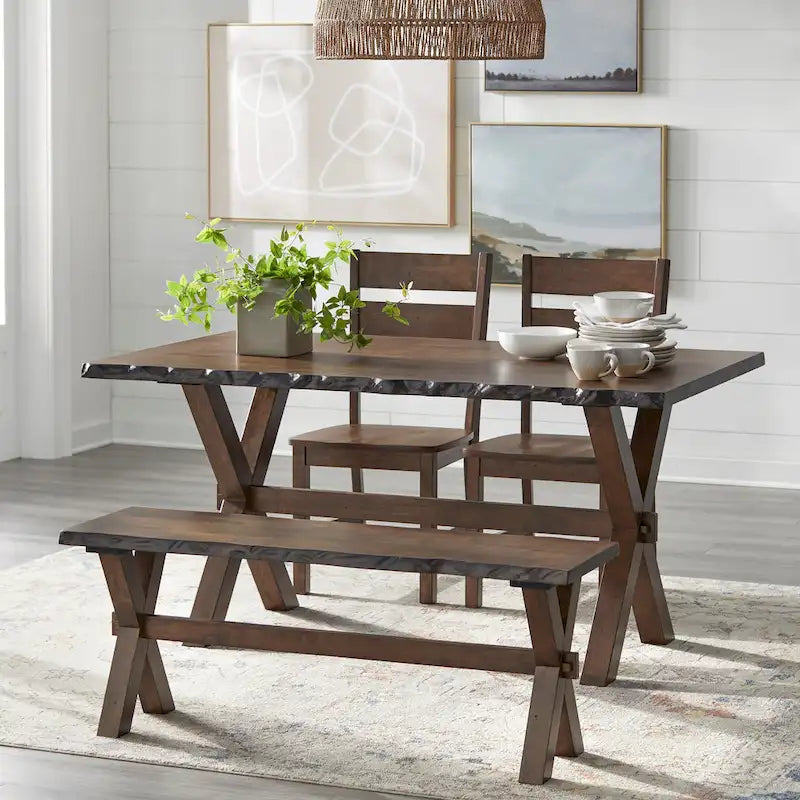 Live Edge Solid Wood Bench