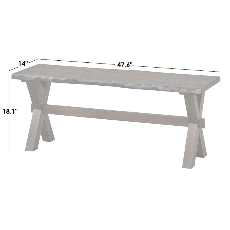 Live Edge Solid Wood Bench