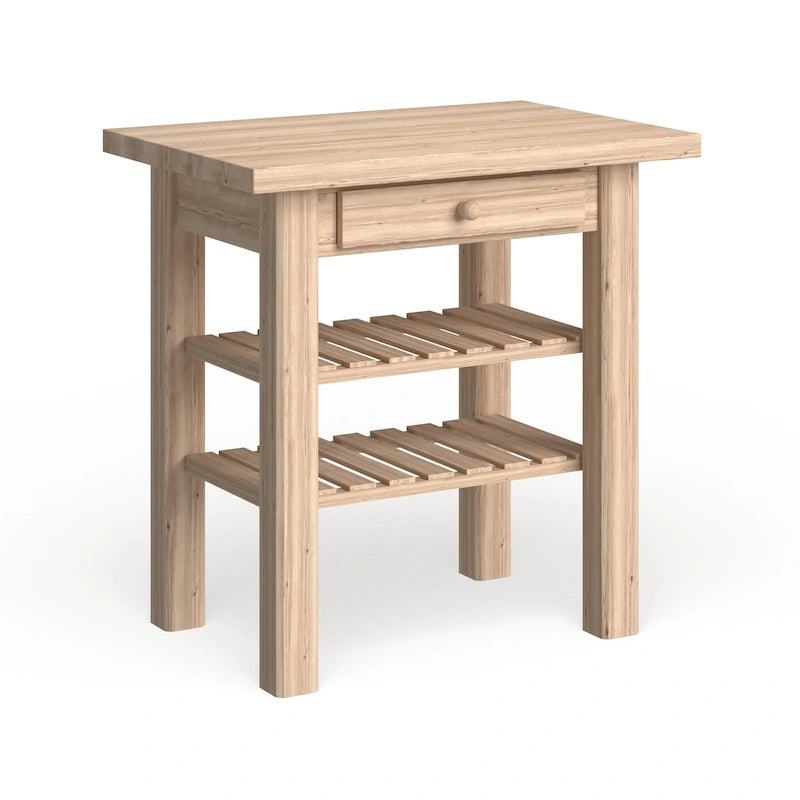 Unfinished Solid Parawood Kitchen Island