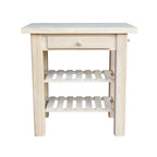 The Gray Barn Heavenly Winds Unfinished Solid Parawood Kitchen Island