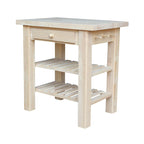 Unfinished Solid Parawood Kitchen Island