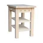 Unfinished Solid Parawood Kitchen Island
