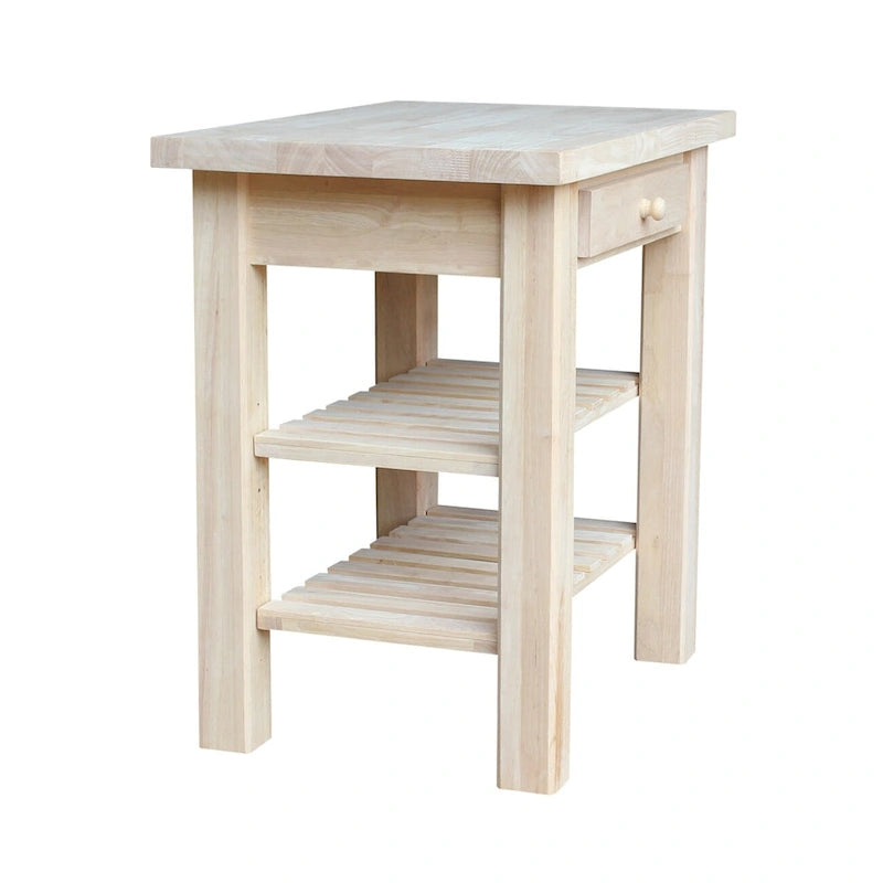 Unfinished Solid Parawood Kitchen Island