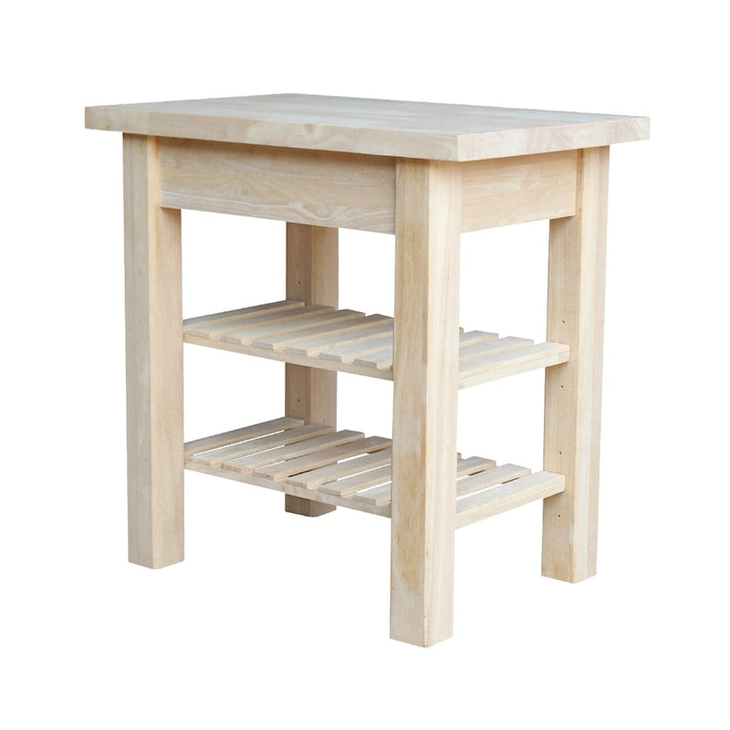 Unfinished Solid Parawood Kitchen Island