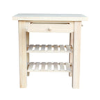 Unfinished Solid Parawood Kitchen Island