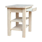 Unfinished Solid Parawood Kitchen Island