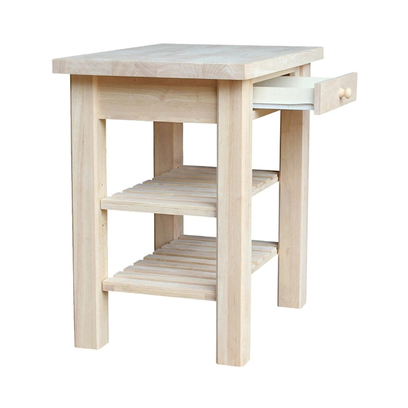 Unfinished Solid Parawood Kitchen Island