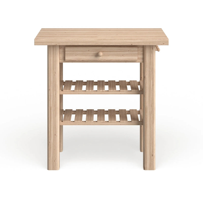 Unfinished Solid Parawood Kitchen Island