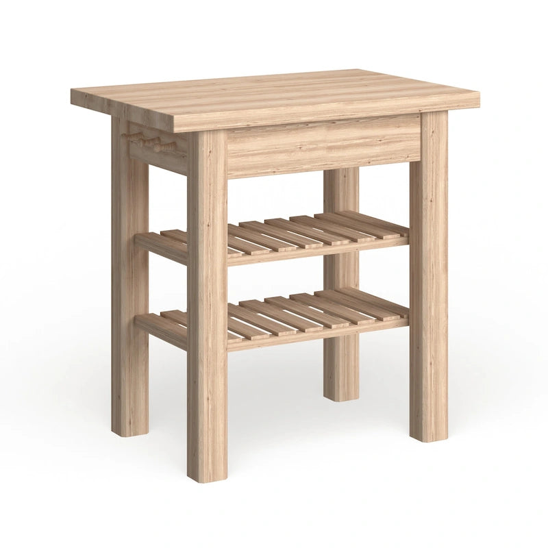 Unfinished Solid Parawood Kitchen Island