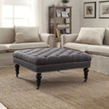 Abigal Charcoal Square Tufted Ottoman
