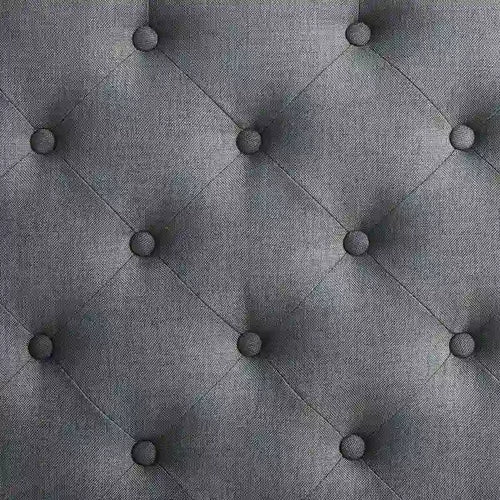 Pouf quadrato color carbone con capitonné