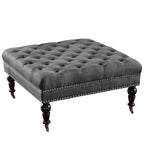 Charcoal Square Tufted Ottoman
