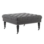 Charcoal Square Tufted Ottoman