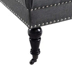 Charcoal Square Tufted Ottoman