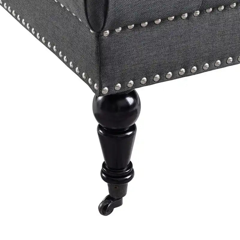 Charcoal Square Tufted Ottoman