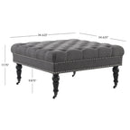 Charcoal Square Tufted Ottoman