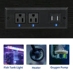 Aquarium Stand with Power Outlets and 7 Color RGB Light,Fish Tank Stand with Storage Cabinet