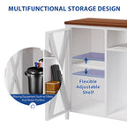 Aquarium Stand with Power Outlets and 7 Color RGB Light,Fish Tank Stand with Storage Cabinet