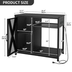 Aquarium Stand with Power Outlets and 7 Color RGB Light,Fish Tank Stand with Storage Cabinet