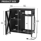 Aquarium Stand with Power Outlets and 7 Color RGB Light,Fish Tank Stand with Storage Cabinet