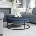 Contemporary Round Fabric Ottoman