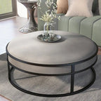 Contemporary Round Fabric Ottoman