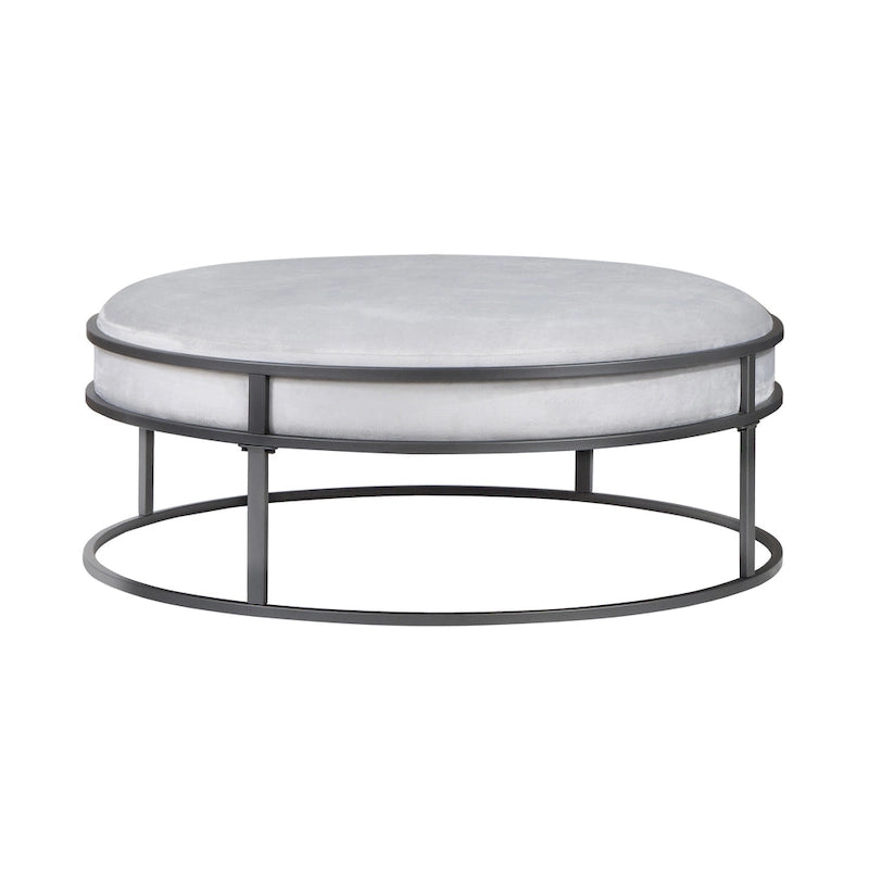 Contemporary Round Fabric Ottoman