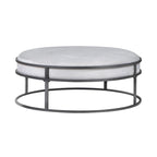 Contemporary Round Fabric Ottoman